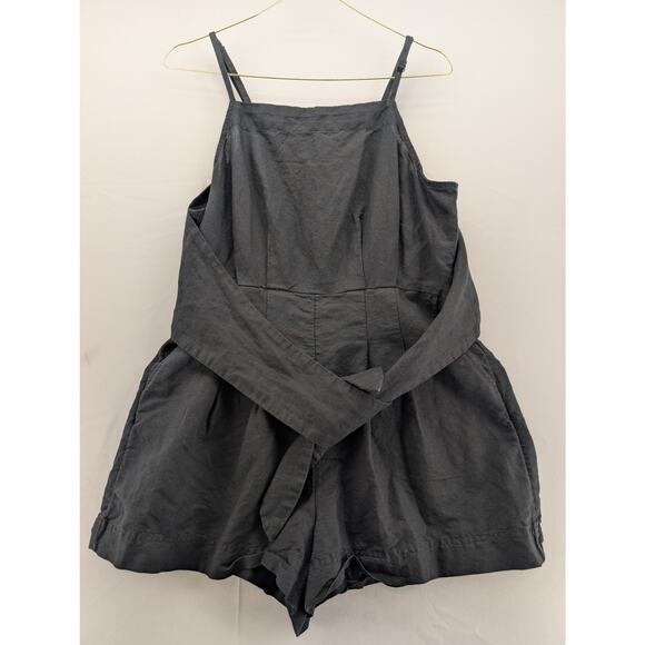 NWOT Madewell Tie-Waist Romper in True Black size 4 - Picture 4 of 9